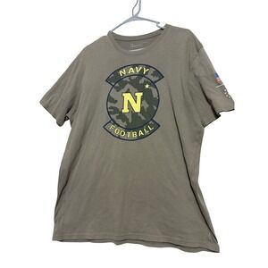 Under Armour Navy Football T Shirt Mens Large Camo Logo Graphic Tee